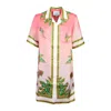 Casablanca Chemisier Dress With Lagos Tennis Club Print In Pink
