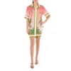 Casablanca Chemisier Dress With Lagos Tennis Club Print In Multi