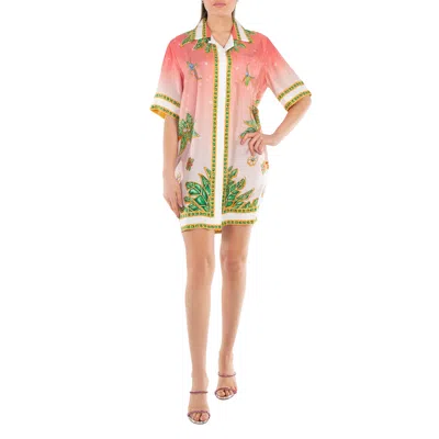 CASABLANCA LADIES PINK JOYAUX D'AFRIQUE SILK SHIRT