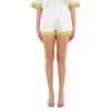 Casablanca Ladies White Afro Cubism Silk Shorts