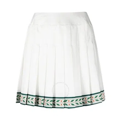 CASABLANCA CASABLANCA LADIES WHITE PLEATED SILK MINISKIRT