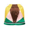 Casablanca Ladies Yellow Geometric Casa Sport Silk Shorts In Yellow