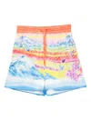 Casablanca Landscape-wave Print Shorts In Multi
