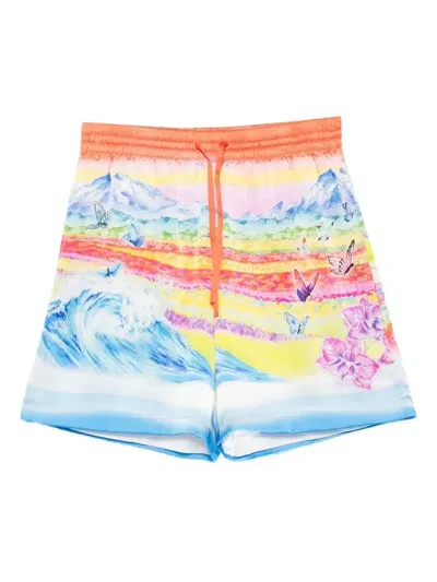 CASABLANCA LANDSCAPE-WAVE PRINT SHORTS - MEN'S - SILK/POLYESTER