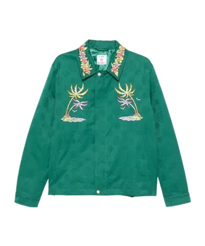 Casablanca Lapel Collar Long-sleeved Casual Jacket In Brown