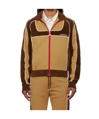Casablanca Lapel Long Sleeve Casual Jacket In Brown