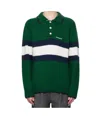 Casablanca Lapel Long Sleeve Polo Shirt In Green
