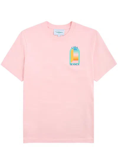 Casablanca L'arc Colore Printed Cotton T-shirt In Pink