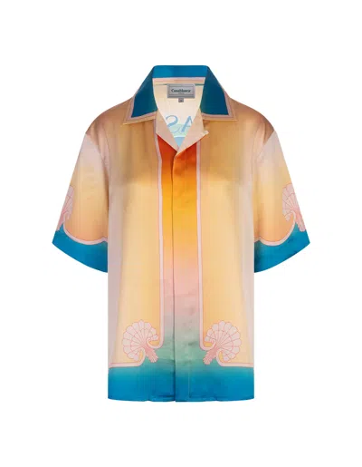 Casablanca Larc Coloré Silk Shirt In Multi