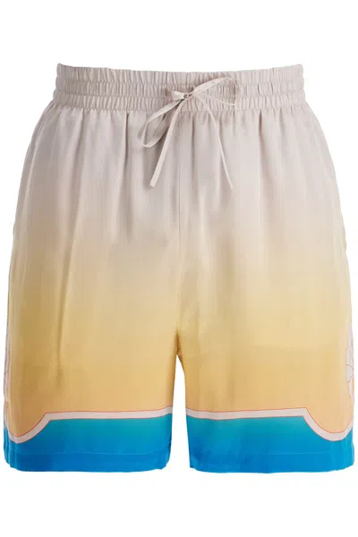 Casablanca "colorful Silk Bermuda Shorts Set In Neutro
