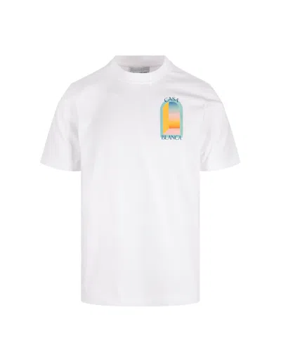 CASABLANCA LARC COLORÉ T-SHIRT IN WHITE