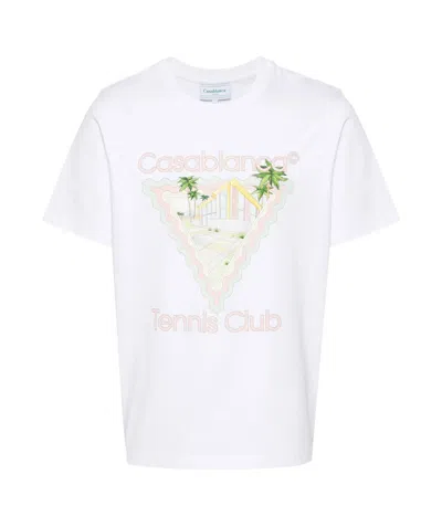 Casablanca Short Sleeves Front Graphic Print T-shirt In White