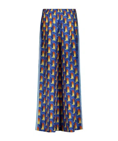 Casablanca L'arche De Nuit Printed Wide Leg Trousers In Multi