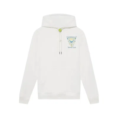 Casablanca Tennis Club Logo-print Hooded Cotton Sweatshirt In White