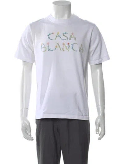 Pre-owned Casablanca L'arche Fleurie Graphic Print T-shirt In White