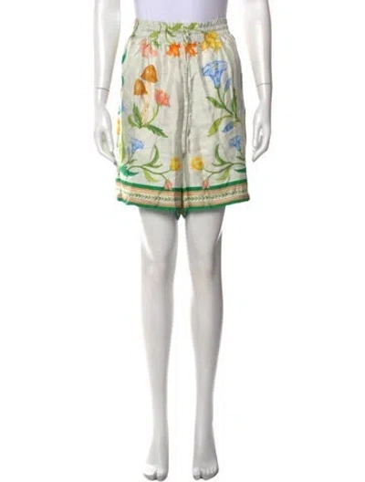 Pre-owned Casablanca L'arche Fleurie Mini Shorts In Blue