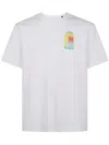 Casablanca White Graphic Print Ribbed Crewneck T-shirt In White
