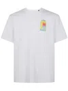 Casablanca White Graphic Print Ribbed Crewneck T-shirt In White