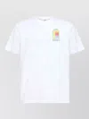 Casablanca White Graphic Print Ribbed Crewneck T-shirt In White