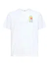 Casablanca White Graphic Print Ribbed Crewneck T-shirt In White