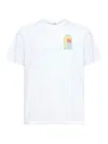 Casablanca White Graphic Print Ribbed Crewneck T-shirt In White