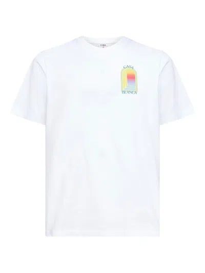 Casablanca Organic Cotton Oversized Printed T-shirt In White