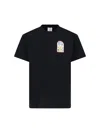 Casablanca Men Black Crewneck T-shirt With Logo Detail On The Front And Maxi Logo On The Rear In Cot In Black