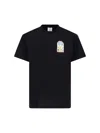 Casablanca Men Black Crewneck T-shirt With Logo Detail On The Front And Maxi Logo On The Rear In Cot In Black