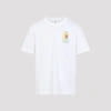 Casablanca White Graphic Print Ribbed Crewneck T-shirt In White