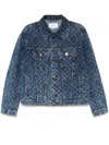Casablanca Laser Monogram Denim Jacket In Blue