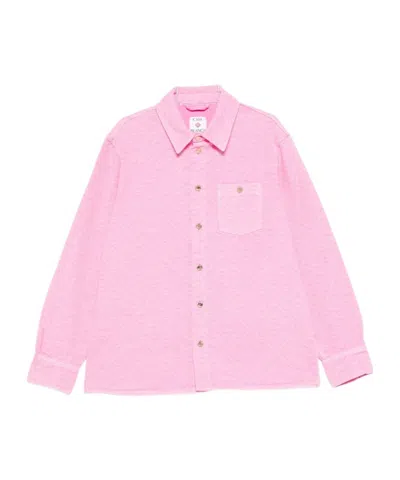 Casablanca Laser Monogram Denim Shirt In Pink