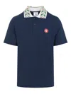 Casablanca Navy Blue Organic Cotton Classic Laurel Polo In Blue