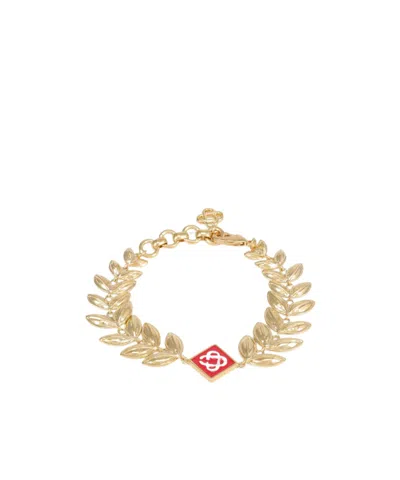 Casablanca Laurel Leaf Bracelet In Goldred