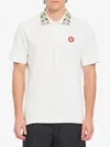 Casablanca Polo Shirt With Short Sleeves And Embroidered Collar In White