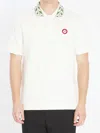 Casablanca Polo Shirt With Short Sleeves And Embroidered Collar In White