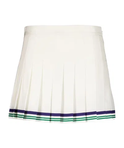 Casablanca Laurel Pleated Mini Skirt In White