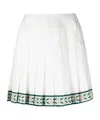 Casablanca Laurel Pleated Silk Miniskirt In White