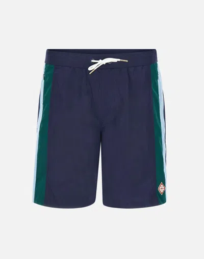 Casablanca Laurel Stripe Blue Shorts