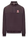 Casablanca Bordeaux Sweatshirt With Half Zip And Logo In Brown