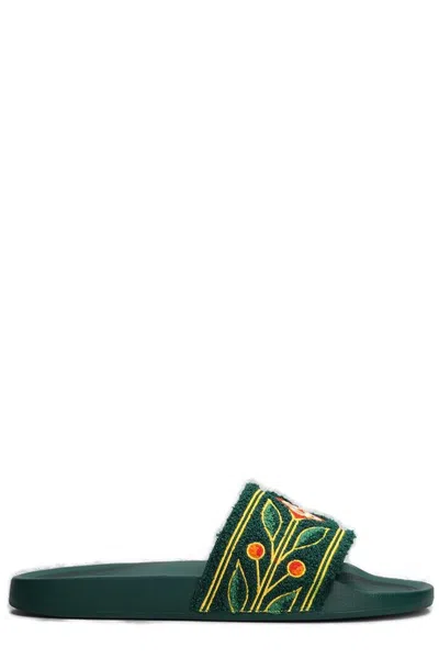 Casablanca Laurel Terry Sliders In Green
