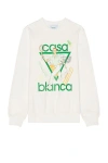 Casablanca Man Sweatshirt Cream Size Xl Organic Cotton In Off-white