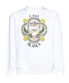 Casablanca Le Joueur Beaded Cotton Sweatshirt In White