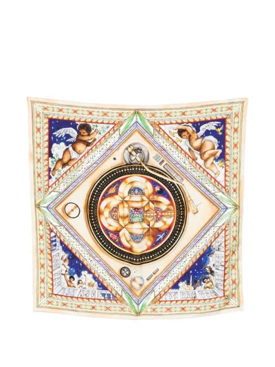 Casablanca Le Labyrinthe Cherub Patterned Scarf In Multi