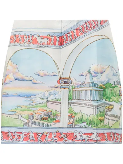 Casablanca Colorful Silk Miniskirt In Multicolor
