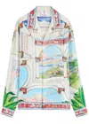 Casablanca Le Passage Printed Silk Shrt In White