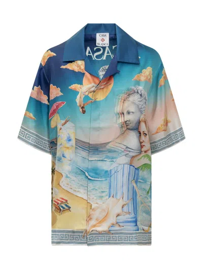 Casablanca Cuban Collar Shirt In Multi