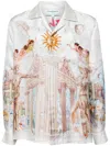 Casablanca Men's Greek Temple Du Savoir Silk Camp Shirt In Multi