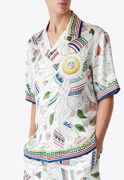 Casablanca Le Vase Brise Bowling Shirt In Multicolor