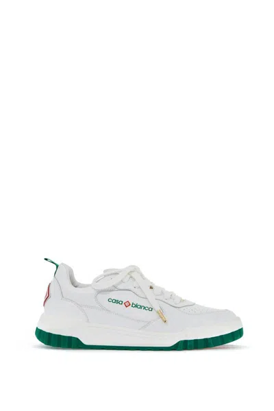 Casablanca Leather Court Sneakers For A In Bianco