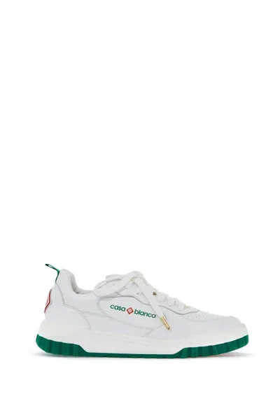 Casablanca The Court Logo-appliquéd Leather Sneakers In White